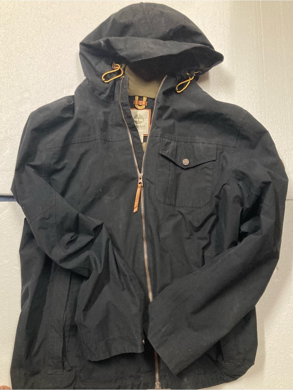 Timberland Black Hooded Jacket - Casual Zip Front